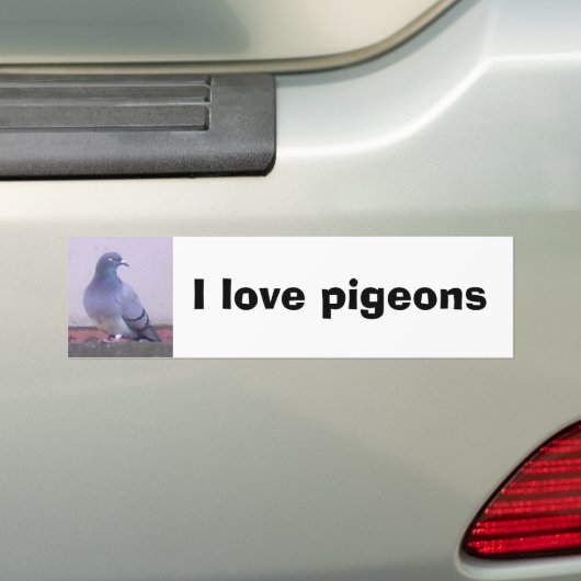 Ik hou van duiven bumpersticker (Op auto)
