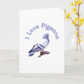 Ik hou van duiven kaart (Gele Bloem)