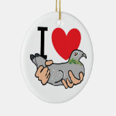 Ik hou van duiven keramisch ornament (Rechts)