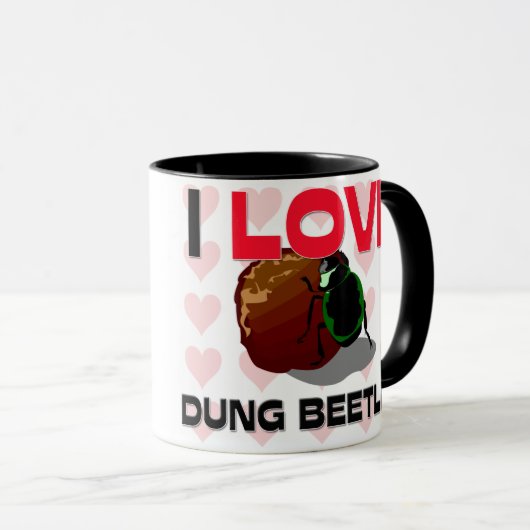 Ik hou van Dung Beetles Mok (Voorkant rechts)