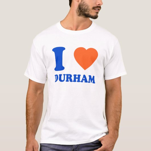 Ik hou van Durham Heart NC Bull City Gift T-shirt (Voorkant)