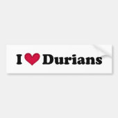 Ik hou van durians bumpersticker (Voorkant)