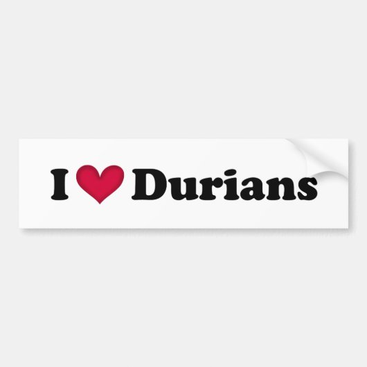 Ik hou van durians bumpersticker (Voorkant)