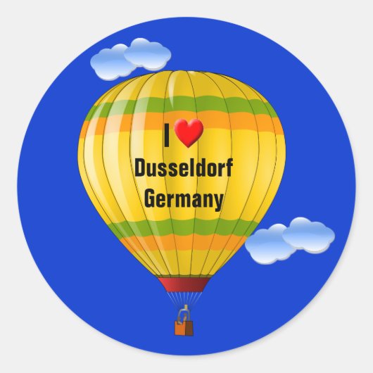 Ik hou van Dusseldorf Duitsland Ronde Sticker (Voorkant)