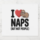 Ik hou van dutjes Schattigee luiaard hart Sparkling Wijnetiket (Enkel label)