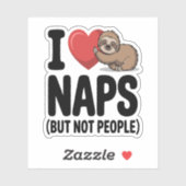 Ik hou van dutjes Schattigee luiaard hart Sticker (Vel)