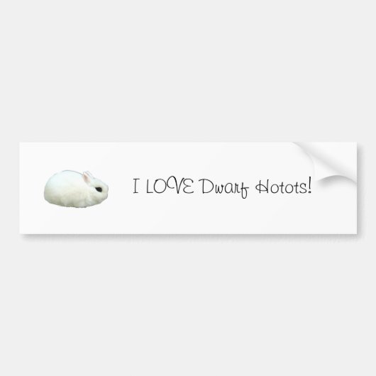 Ik hou van Dwarf Hotot. Bumpersticker (Voorkant)