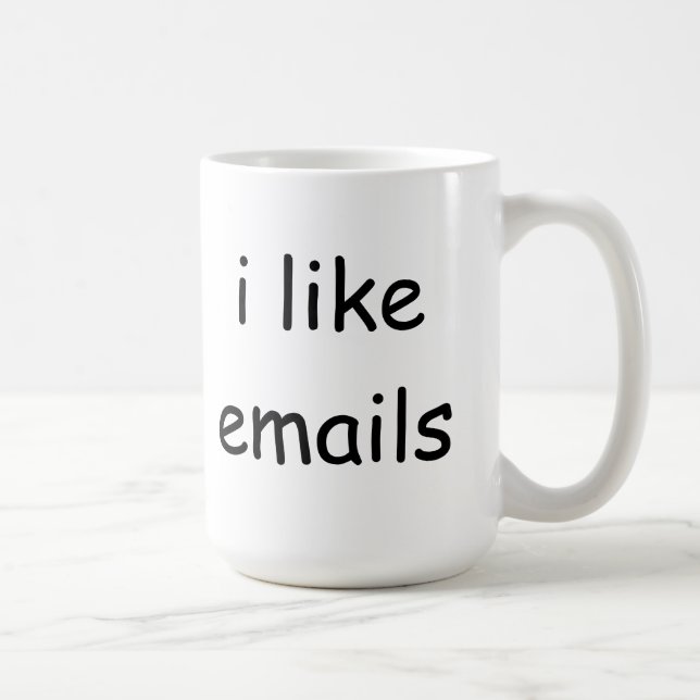 Ik hou van e-mailkoffie-mok koffiemok (Rechts)