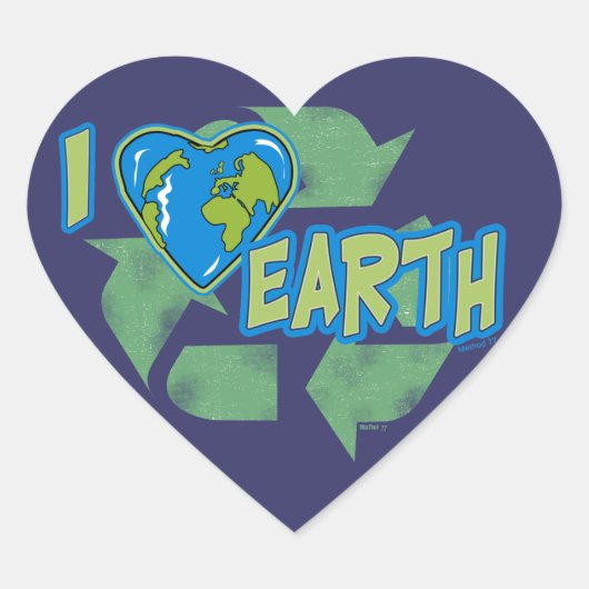 Ik hou van Earth Recyclen Sticker (Voorkant)