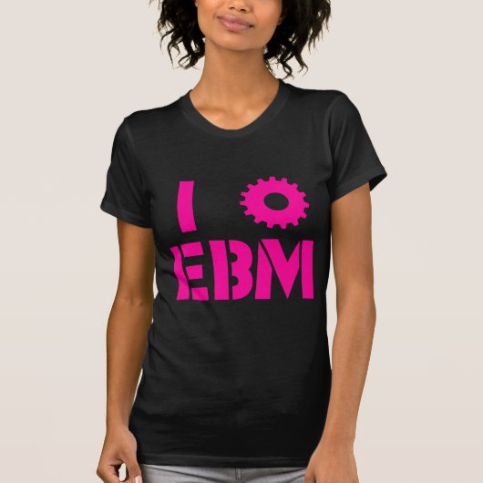 Ik hou van EBM Hot Pink T-shirt (Voorkant)