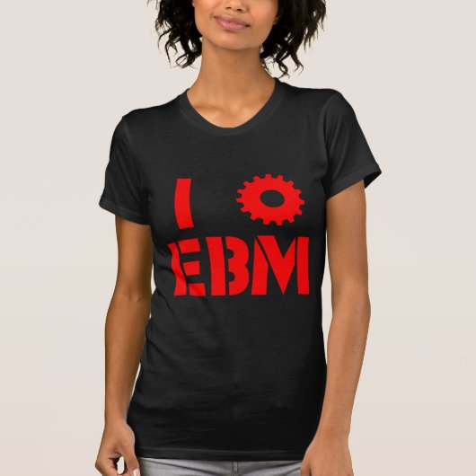 Ik hou van EBM Rood T-shirt (Voorkant)