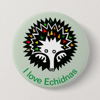 Ik hou van ECHIDNAS -Monotreme- Aussie Wildlife - Ronde Button 7,6 Cm