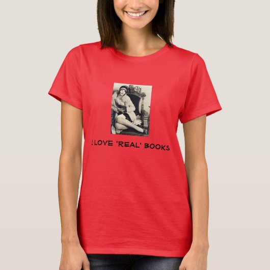 ik hou van echte boeken t-shirt (Voorkant)