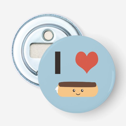 Ik hou van Eclairs Button Flesopener (Voorkant)