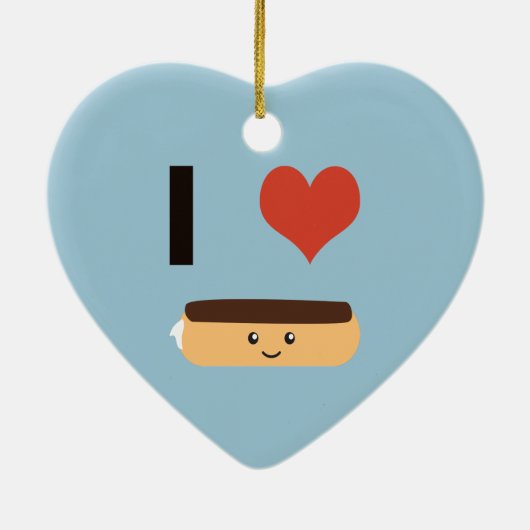 Ik hou van Eclairs Keramisch Ornament (Achterkant)