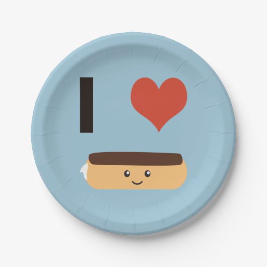 Ik hou van Eclairs Papieren Bordje (Voorkant)