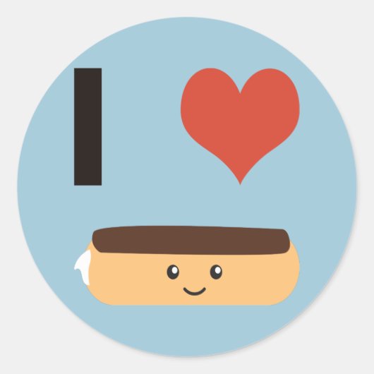 Ik hou van Eclairs Ronde Sticker (Voorkant)
