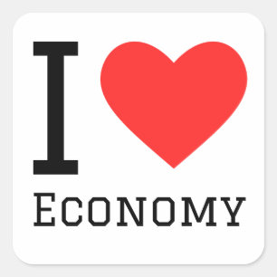 Ik hou van economie vierkante sticker