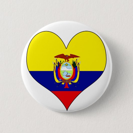 Ik hou van Ecuador Ronde Button 5,7 Cm (Voorkant)