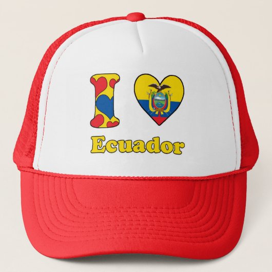 Ik hou van Ecuador Trucker Pet (Voorkant)