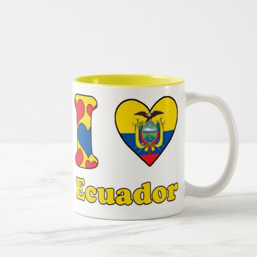 Ik hou van Ecuador Tweekleurige Koffiemok (Rechts)