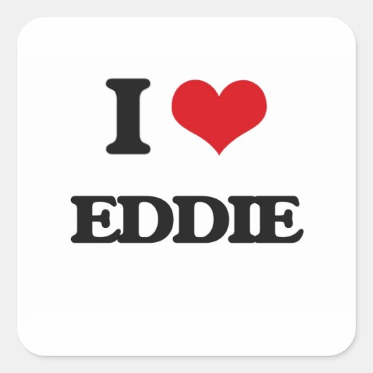 Ik hou van Eddie Vierkante Sticker (Voorkant)