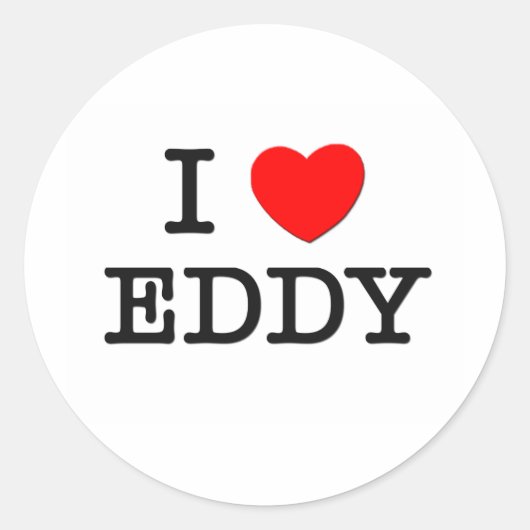 Ik hou van Eddy Ronde Sticker (Voorkant)