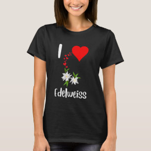 Ik hou van edelweiss bloemen mooie edelweiss alpin t-shirt