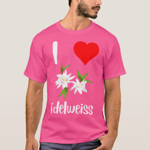 Ik hou van Edelweiss Flower Alpine Flower Mountain T-shirt