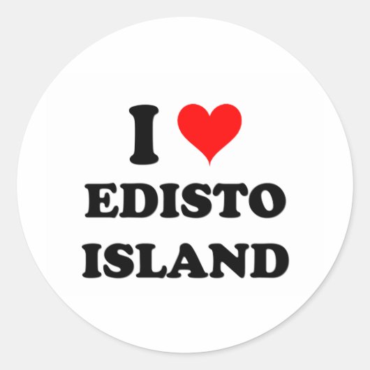 Ik hou van Edisto Island Ronde Sticker (Voorkant)