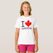 Ik hou van Edmonton, Alberta Canada Maple Leaf Mei T-shirt (Voorkant volledig)