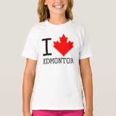 Ik hou van Edmonton, Alberta Canada Maple Leaf Mei T-shirt (Voorkant)