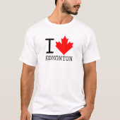 Ik hou van Edmonton, Alberta Canada Maple Leaf T-shirt (Voorkant)