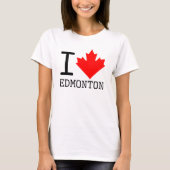 Ik hou van Edmonton, Alberta Canada Maple Leaf Vro T-shirt (Voorkant)