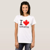 Ik hou van Edmonton, Alberta Canada Maple Leaf Vro T-shirt (Voorkant volledig)
