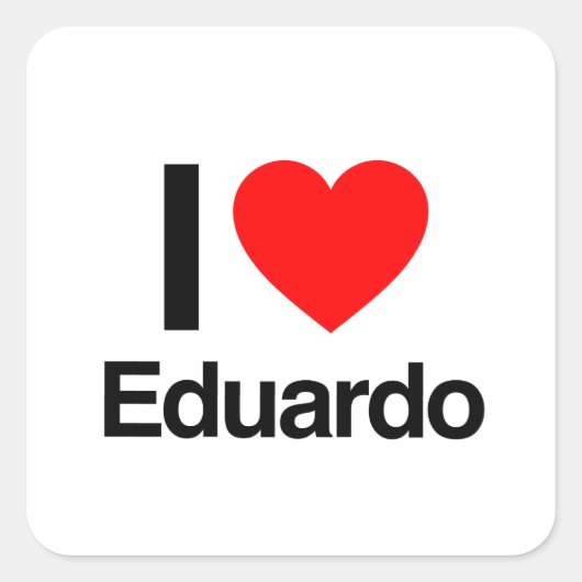 ik hou van eduardo vierkante sticker (Voorkant)