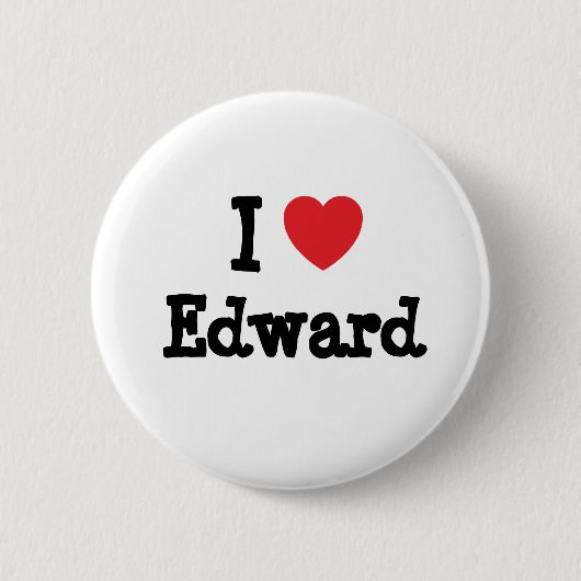Ik hou van Edward hart T-Shirt Ronde Button 5,7 Cm (Voorkant)