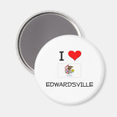 Ik hou van EDWARDSVILLE Illinois Magneet (Voorkant / Achterkant)