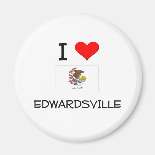Ik hou van EDWARDSVILLE Illinois Magneet (Voorkant)