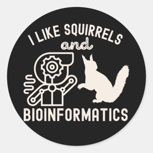 Ik hou van eekhoorns en bio-informatica ronde sticker (Voorkant)
