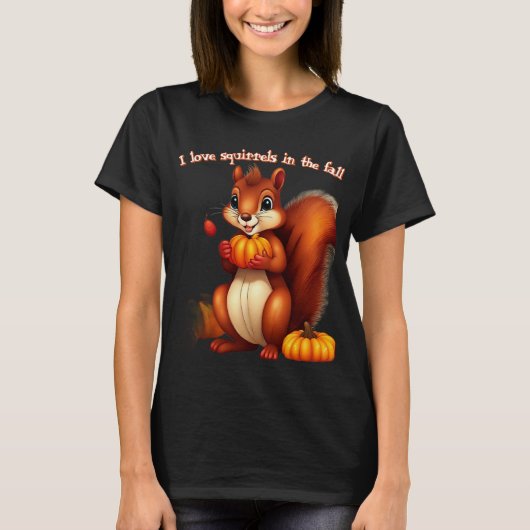 Ik Hou Van Eekhoorns In De Herfst T-Shirt (Voorkant)