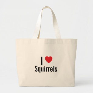 Ik hou van Eekhoorntjes Grote Tote Bag