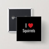 Ik hou van Eekhoorntjes Vierkante Button 5,1 Cm (Voorkant /achterkant)