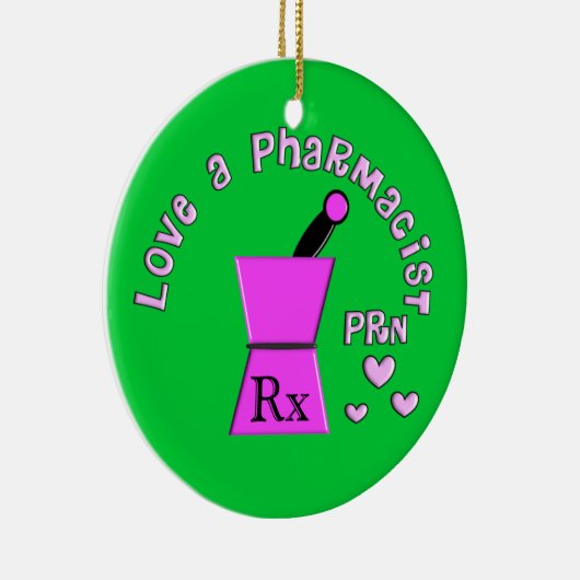 Ik hou van een apotheker voor kerstversiering keramisch ornament (Rechts)