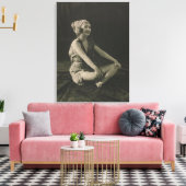 Ik hou van een arme meid meisje zitten cross benen canvas afdruk (Insitu (Woonkamer))