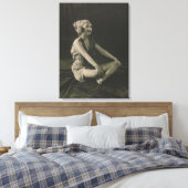 Ik hou van een arme meid meisje zitten cross benen canvas afdruk (Insitu (Slaapkamer))