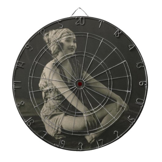 Ik hou van een arme meid meisje zitten cross benen dartbord (Voorkant)