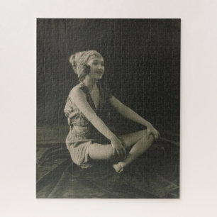 Ik hou van een arme meid meisje zitten cross benen legpuzzel