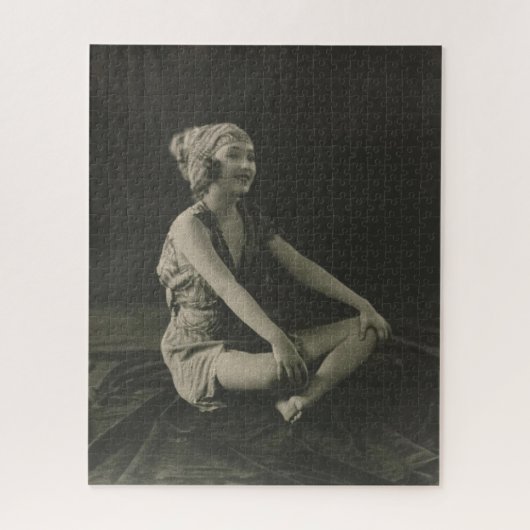 Ik hou van een arme meid meisje zitten cross benen legpuzzel (Verticaal)