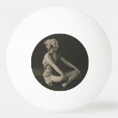 Ik hou van een arme meid meisje zitten cross benen pingpongbal (Voorkant)